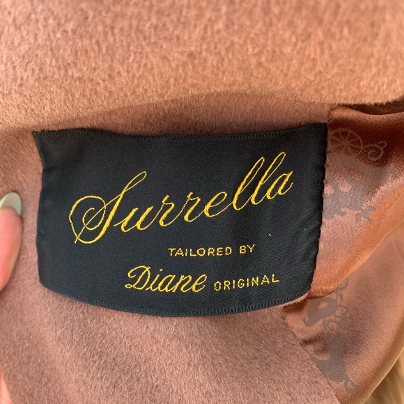 Vintage Wool Trench Coat with Real Fur Trim - Picture 12 of 16